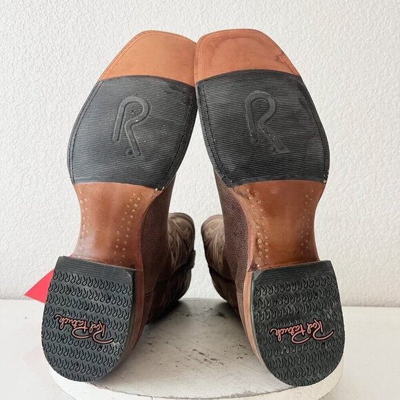 Rod Patrick Mens Cowboy Boots 12.5AAAA Brown Genuine Leather Western Square Toe - Picture 9 of 12